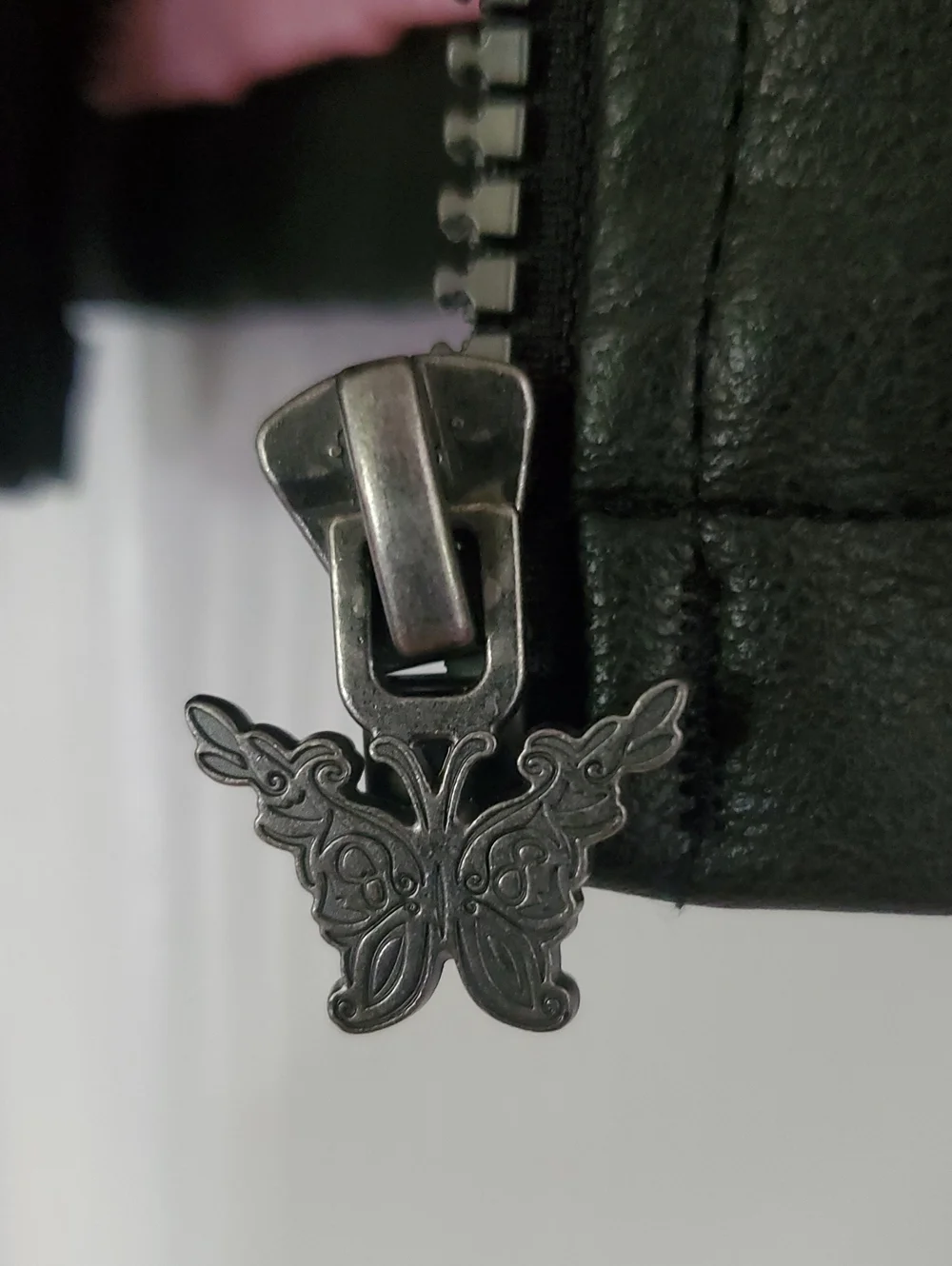 Cutest Jacket In The World. Jessica Simpson Faux Leather Pink Lining Butterflies - Picture 4 of 14